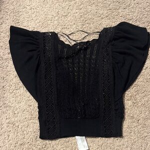 Zara Black Lace Detail Blouse